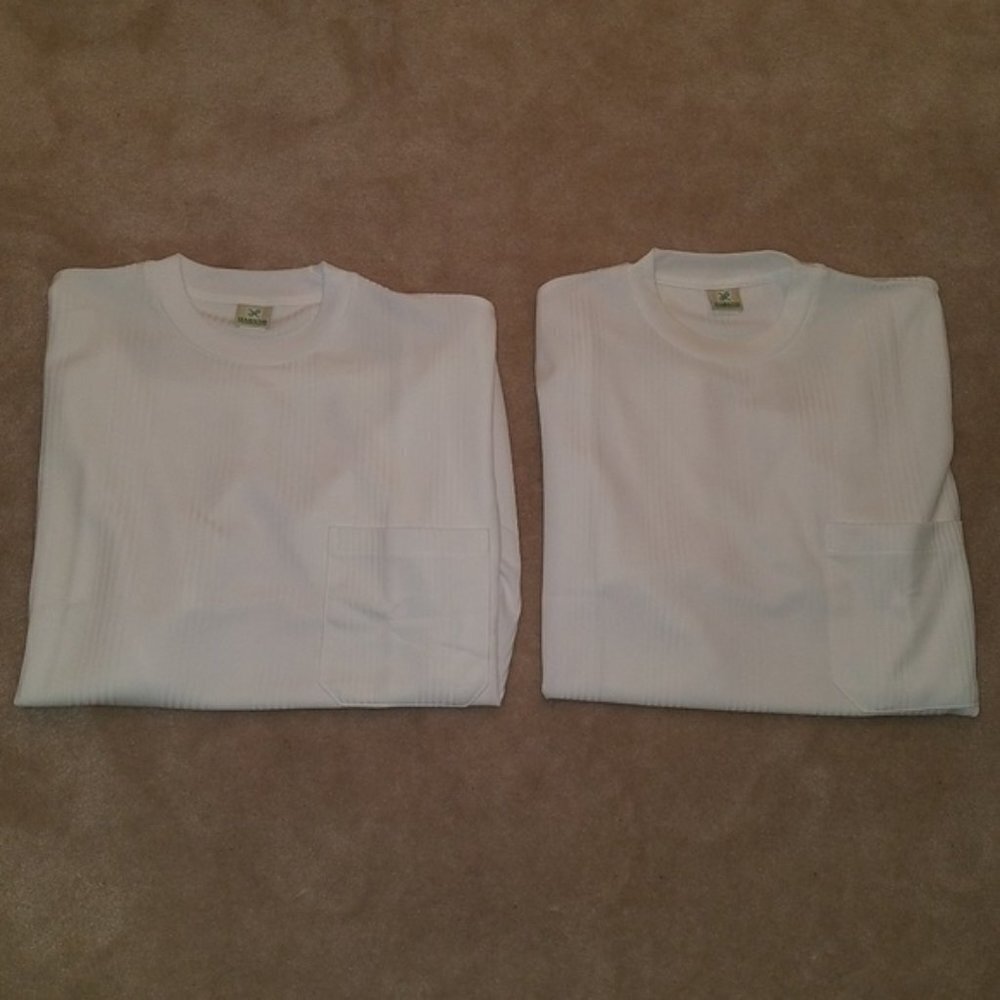 2 Haband White Pullover Men's Shirt Lot Size XX